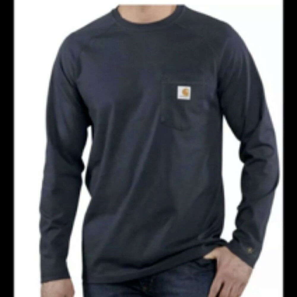 CARHARTT Force Long Sleeve Navy Blue Long Sleeve T Shirt Small - Picture 5 of 12